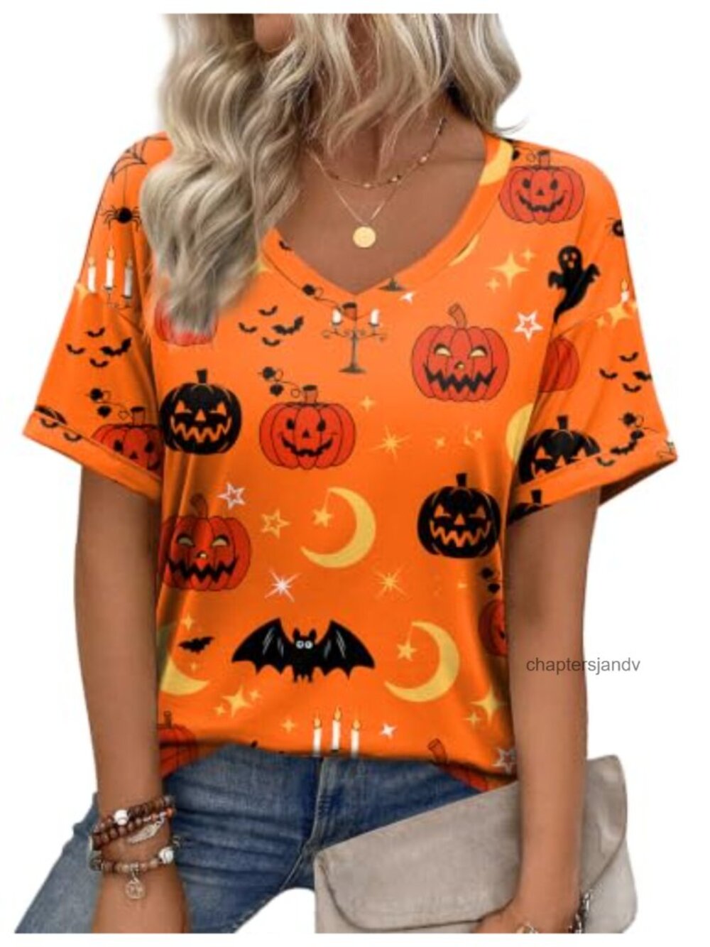 Women's V-Neck Short Sleeve Summer Tee Roll-Up Sleeve Casual Work Top